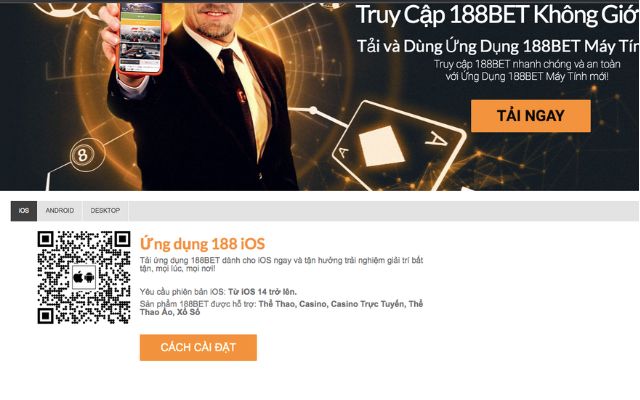 Tải app 188bet cho điện thoại IOS siêu dễ